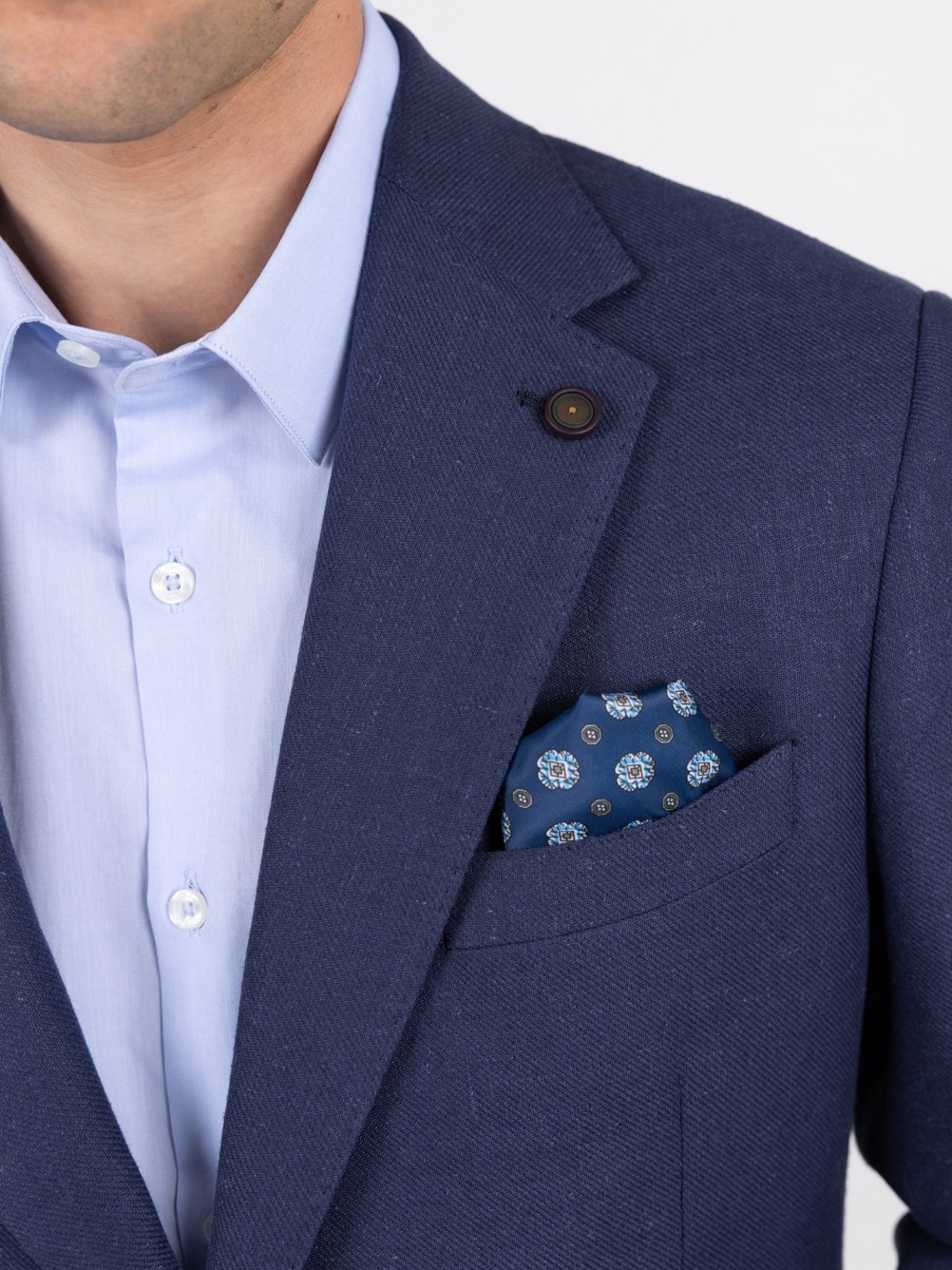 Blazer liso con lino