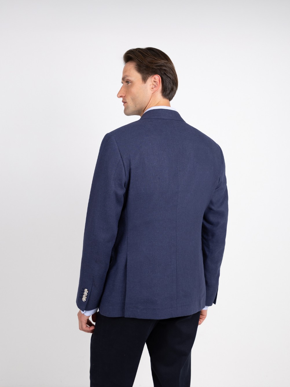 Blazer liso con lino