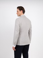 Plain linen-blend blazer