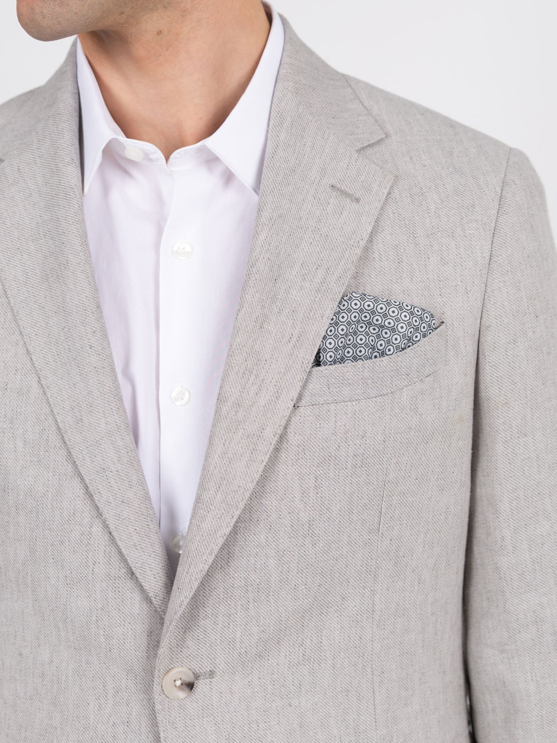 Plain linen-blend blazer