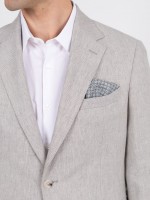 Plain linen-blend blazer
