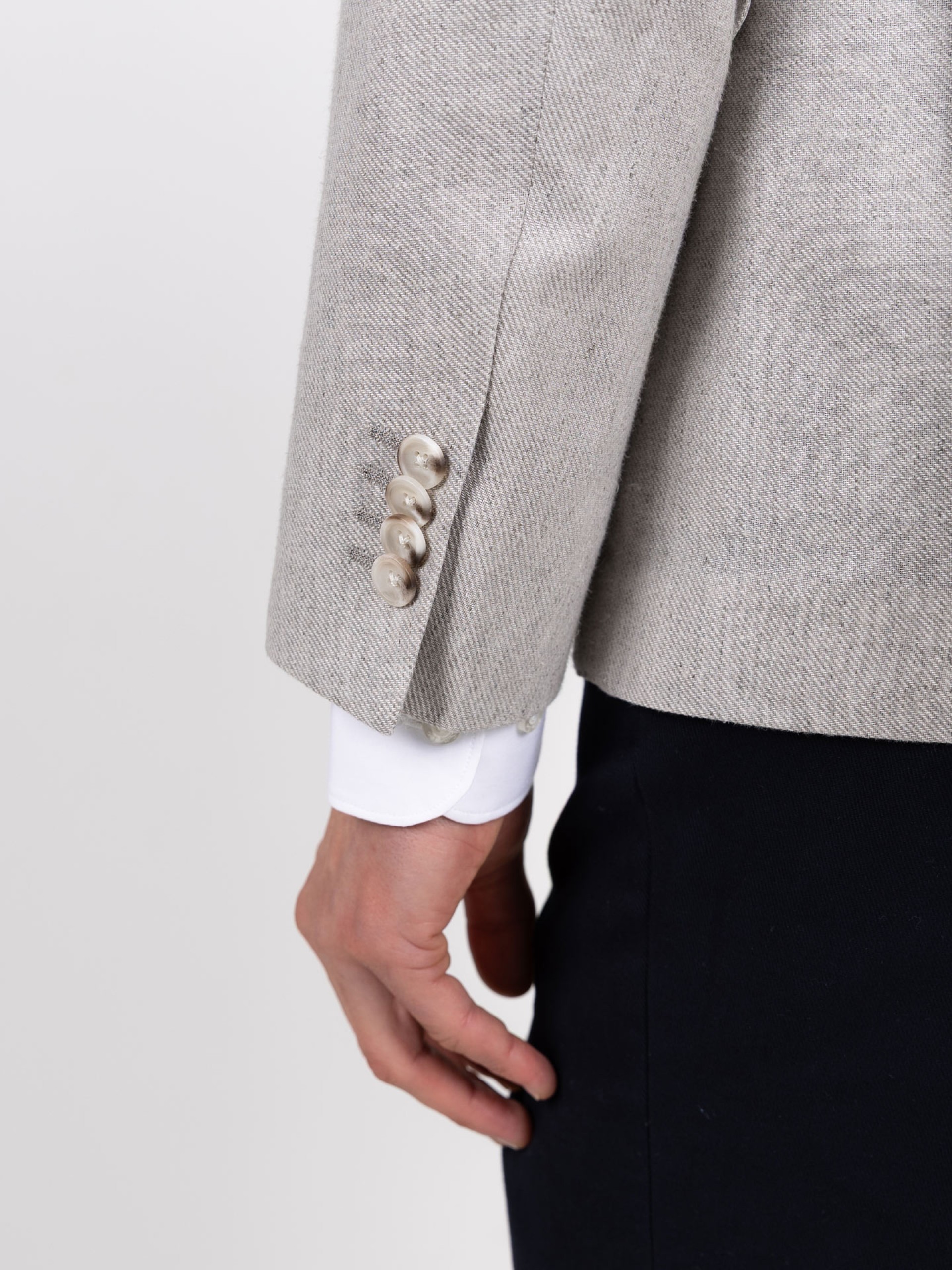 Plain linen-blend blazer