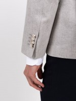 Plain linen-blend blazer