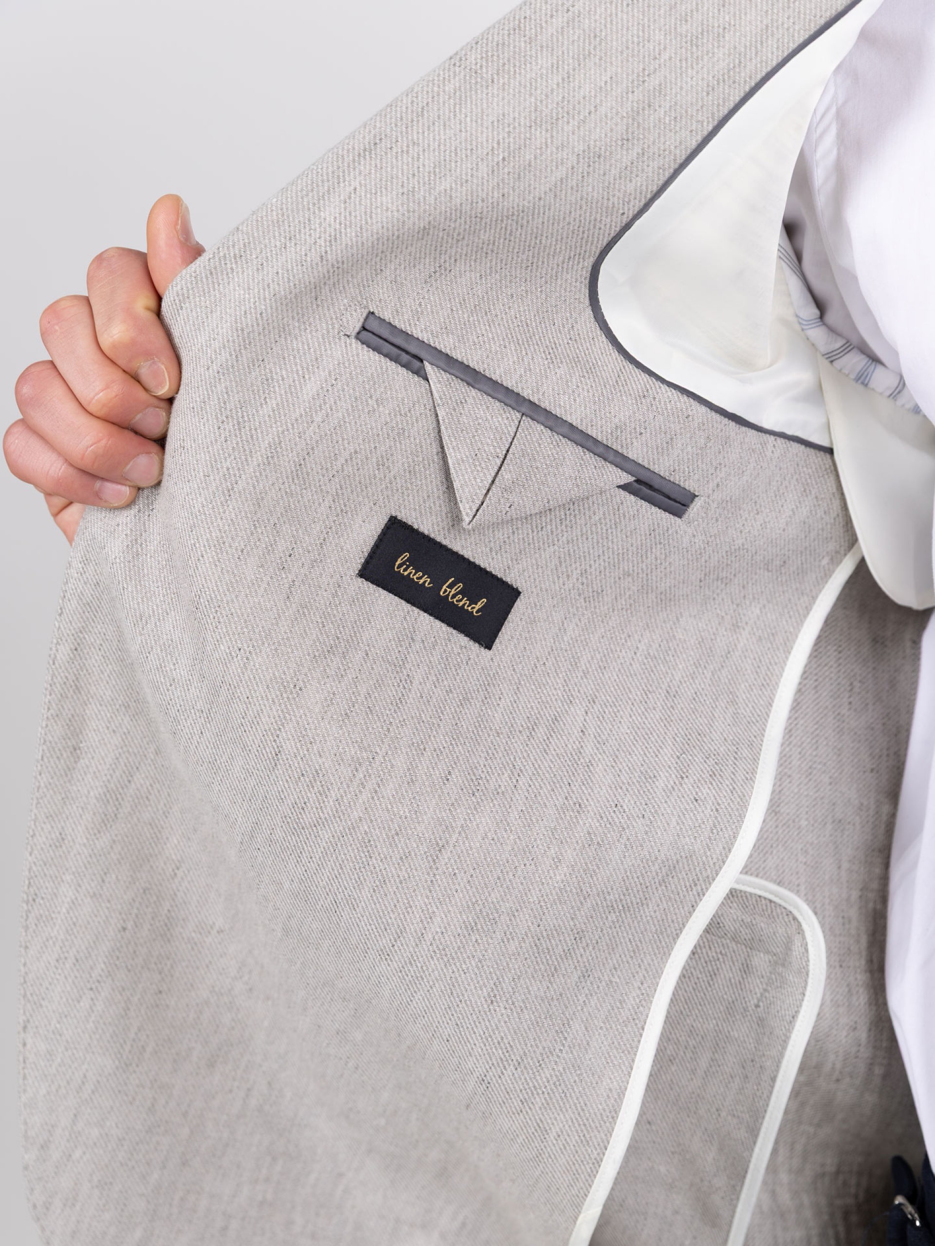 Plain linen-blend blazer