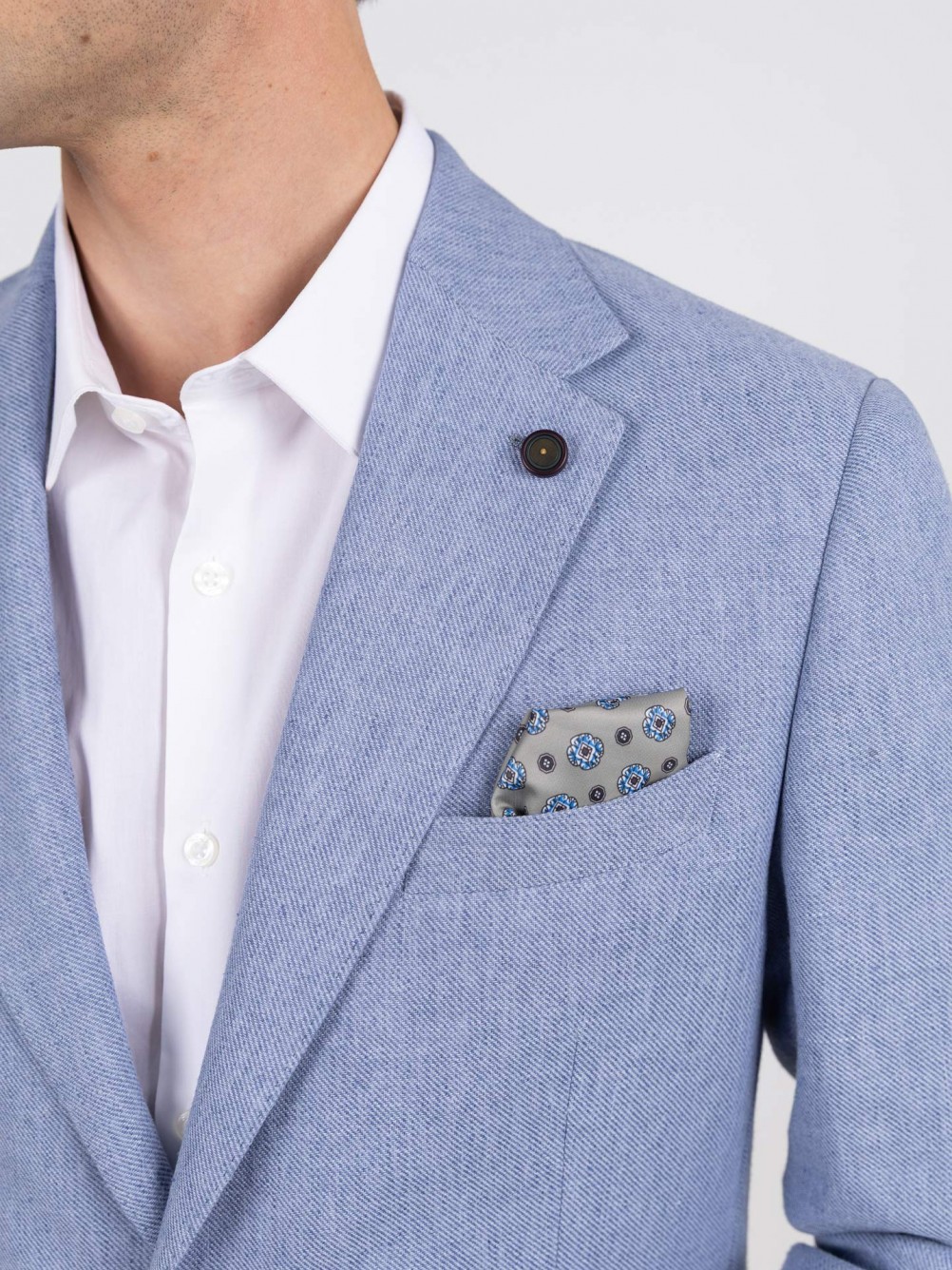 Plain linen-blend blazer