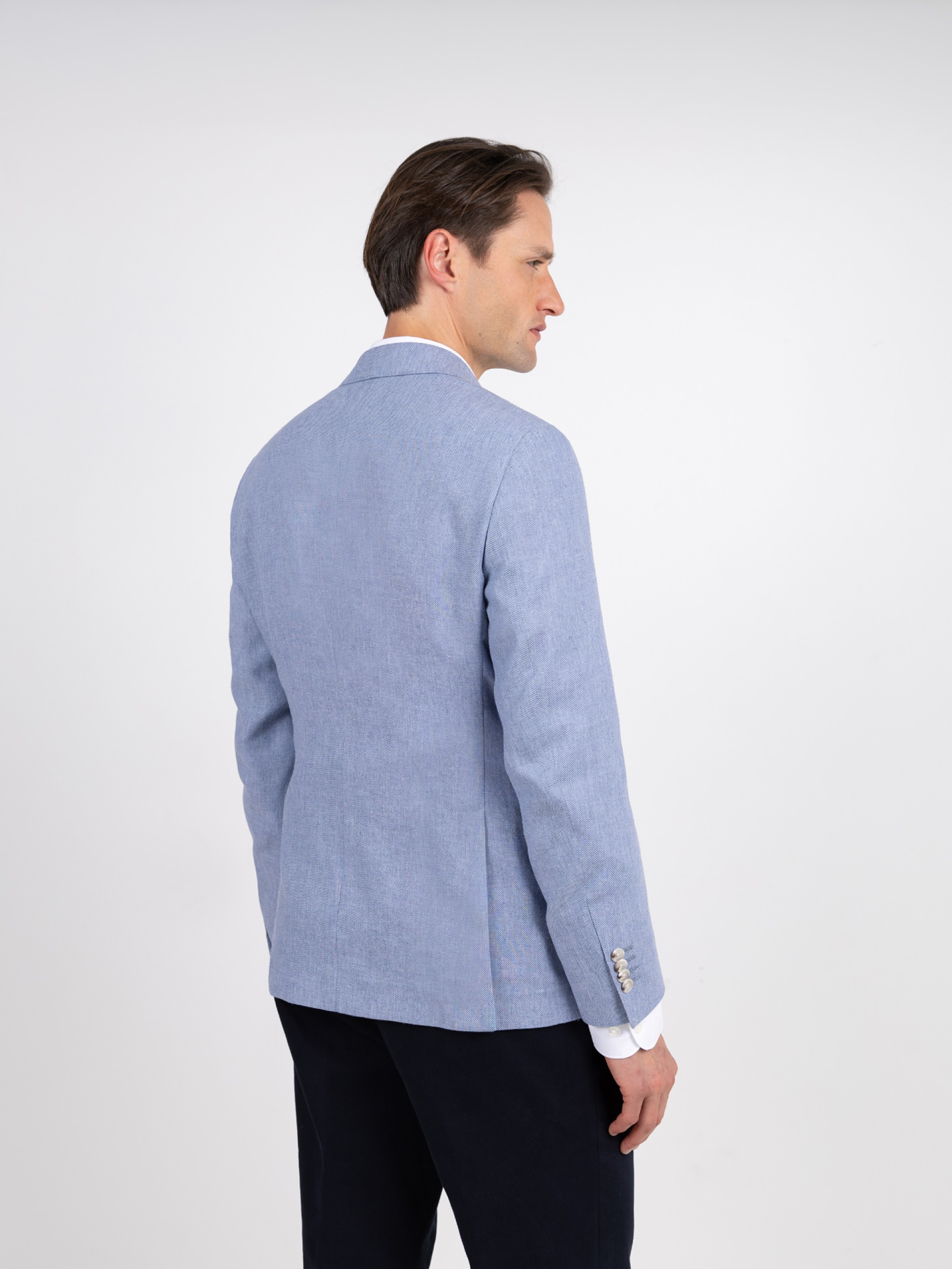 Blazer liso con lino