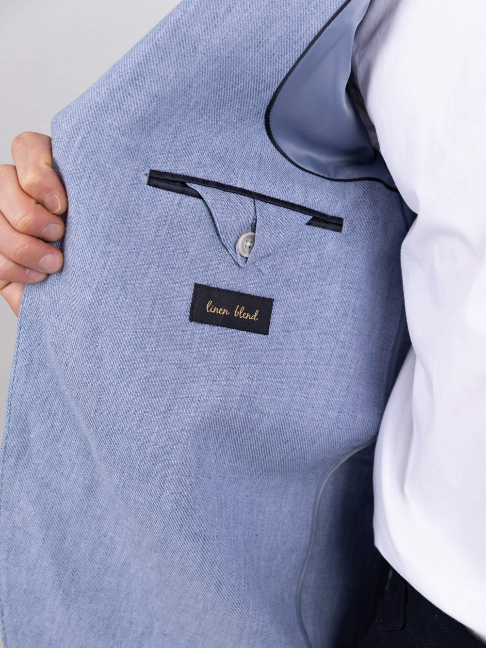 Plain linen-blend blazer