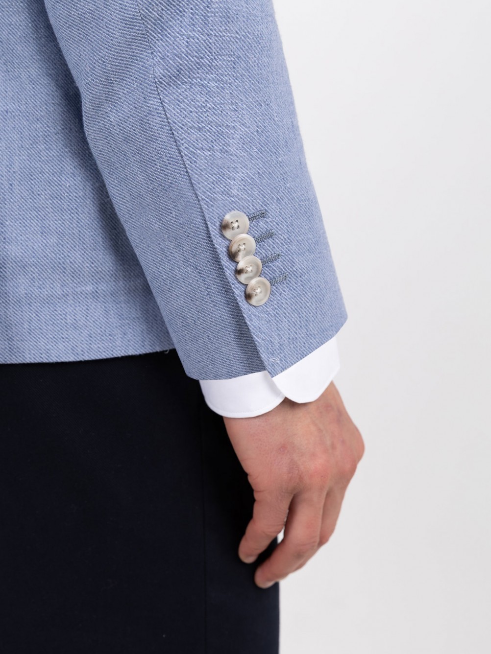 Plain linen-blend blazer