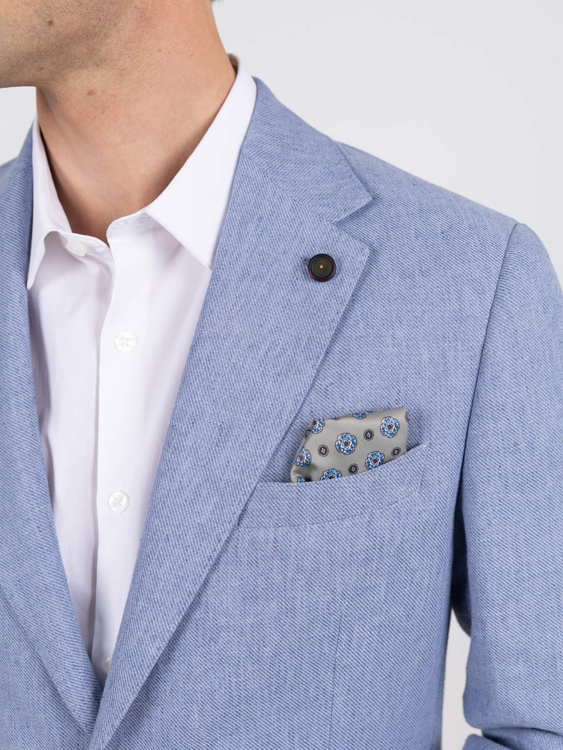 Blazer liso con lino