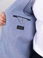 Plain linen-blend blazer