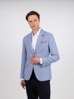 Plain linen-blend blazer