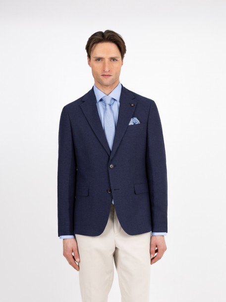 Blazer estruturado de linho e algod�o