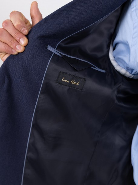 Blazer estruturado de linho e algodão Blazer estruturado de linho e algodão