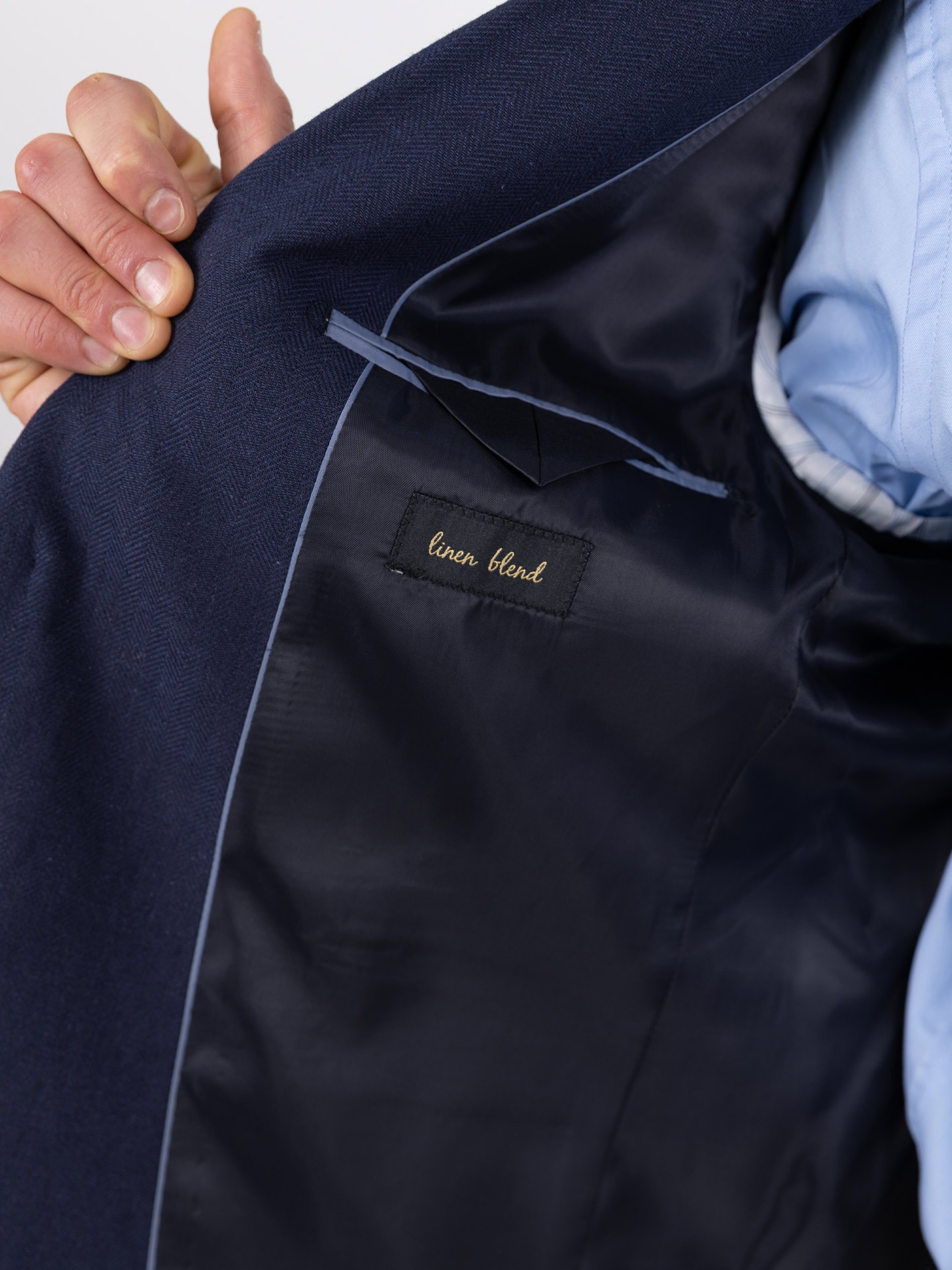 Blazer estruturado de linho e algodão