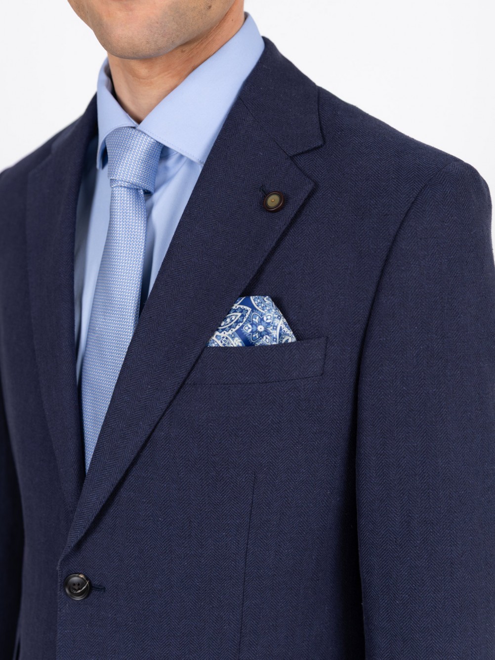 Blazer estruturado de linho e algodão
