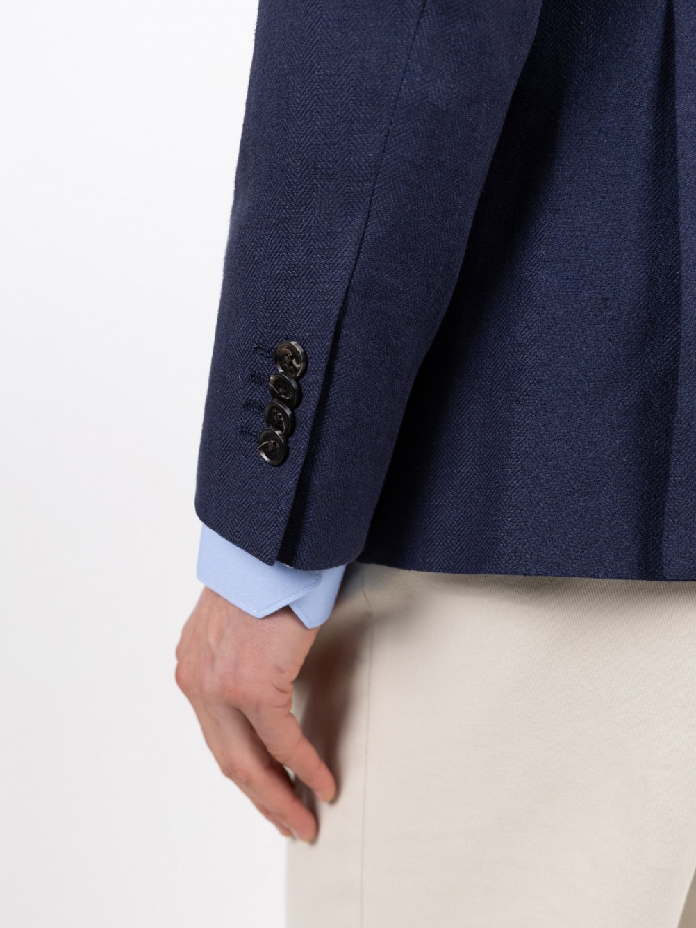 Blazer estruturado de linho e algodão
