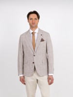 Blazer de cuadros 100% lino