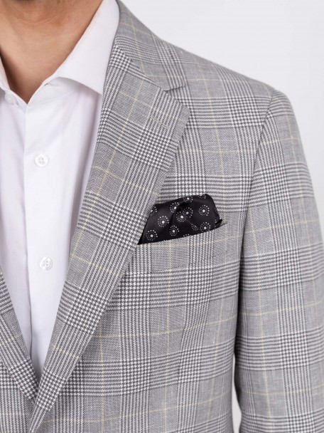 Blazer de cuadros en lino y algodón Blazer de cuadros en lino y algodón