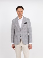 Check linen and cotton blazer Check linen and cotton blazer