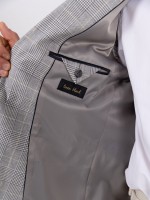 Check linen and cotton blazer Check linen and cotton blazer