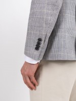 Check linen and cotton blazer Check linen and cotton blazer