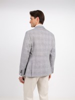 Check linen and cotton blazer Check linen and cotton blazer