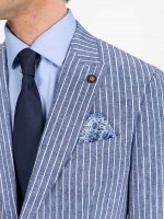 Blazer de risca em linho e algod�o