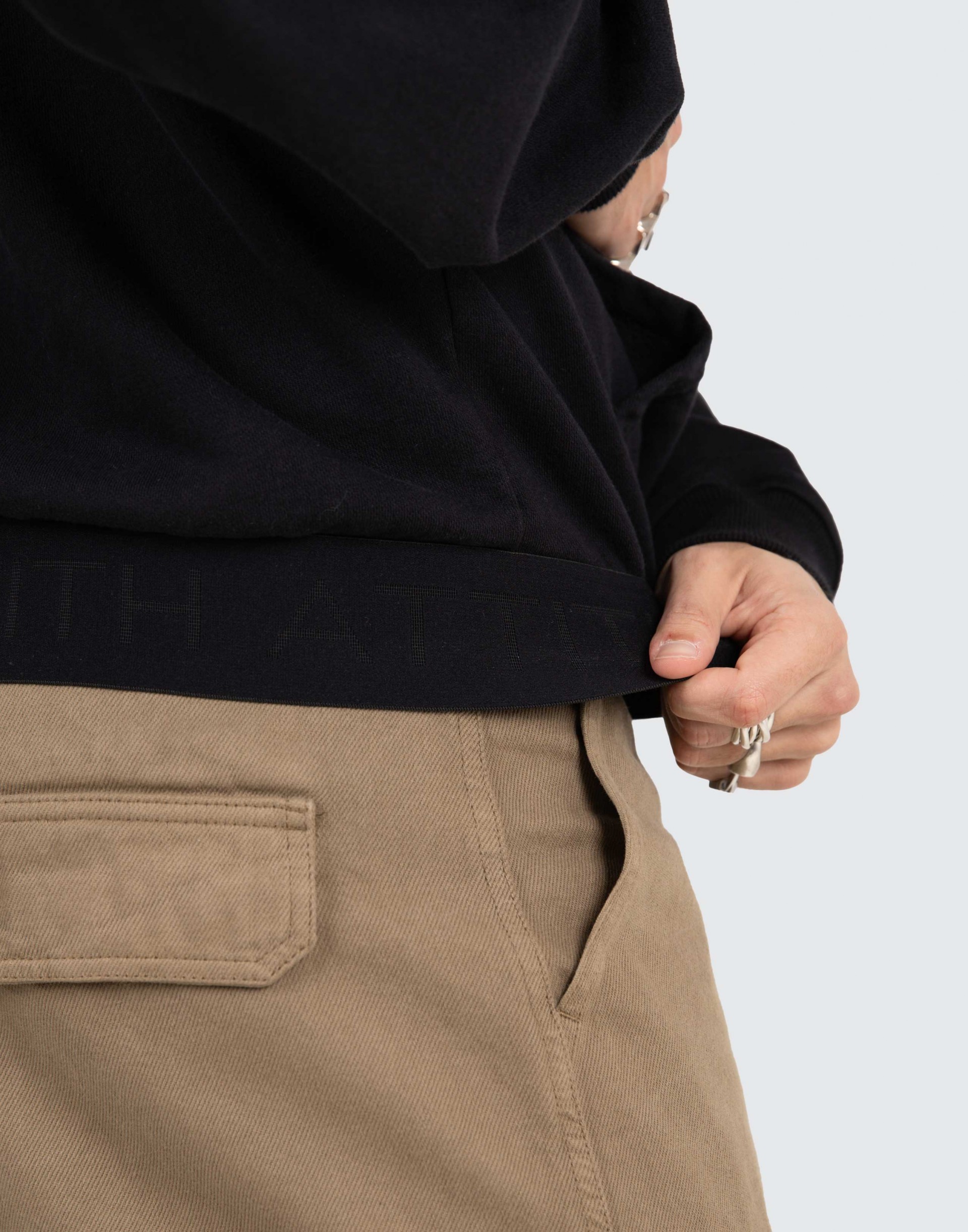 Elasticized oversized hoodie