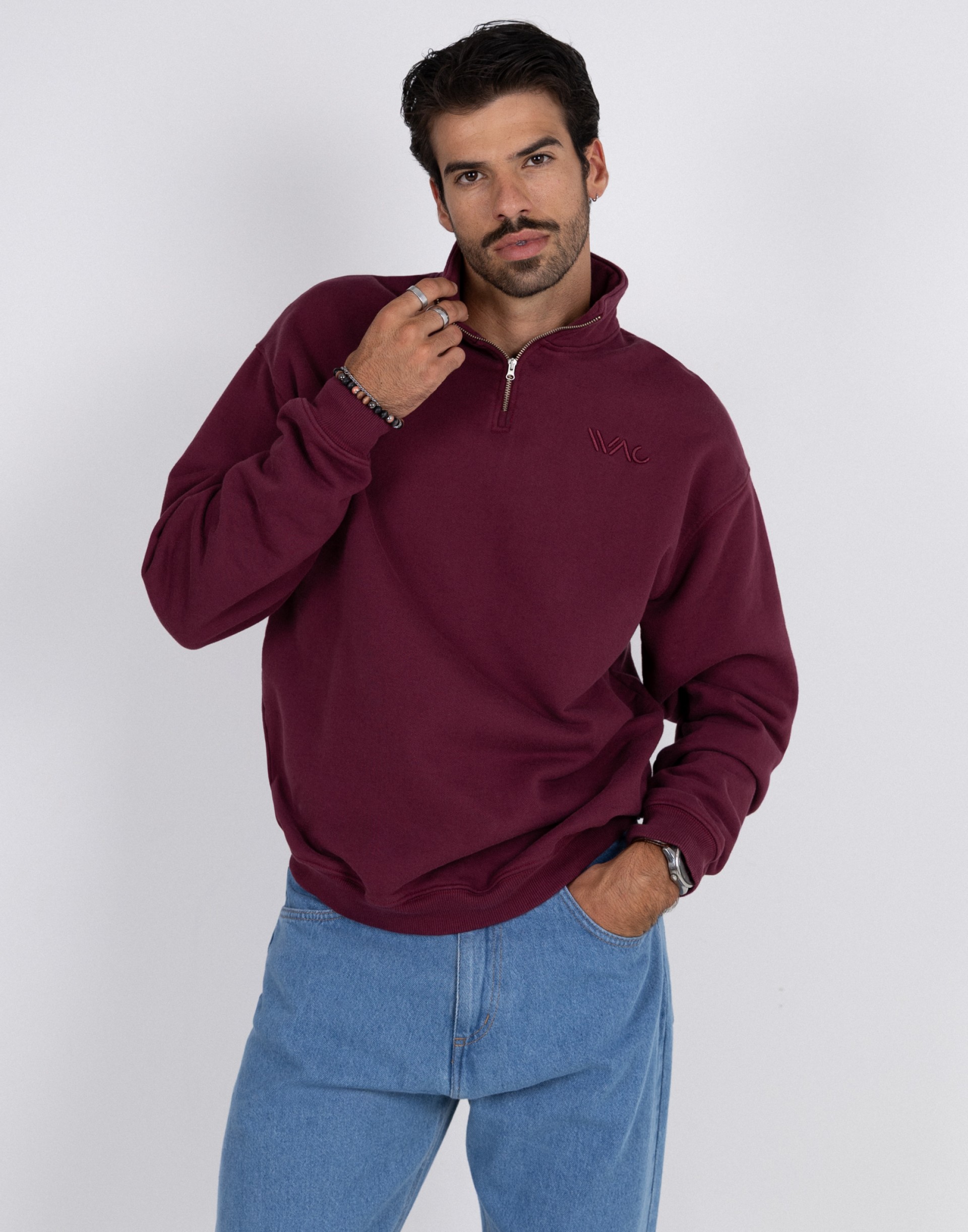 Sweat with half zip