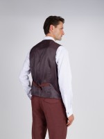 Fato liso slim fit com colete