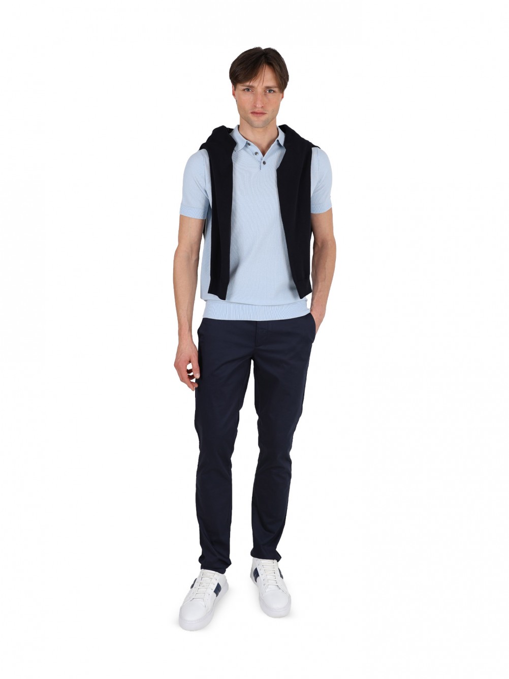 100% cotton plain knit polo