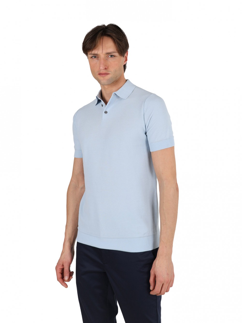 100% cotton plain knit polo