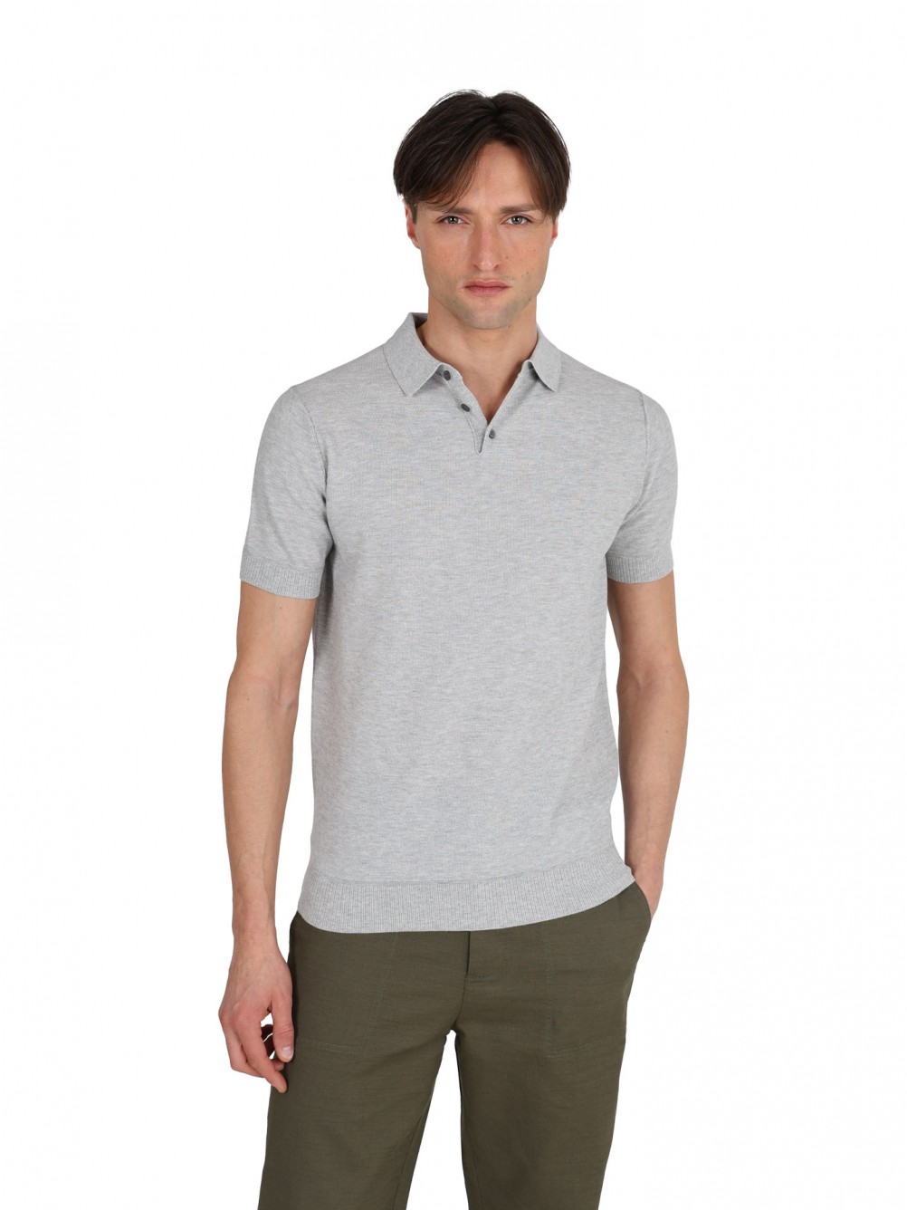 100% cotton plain knit polo