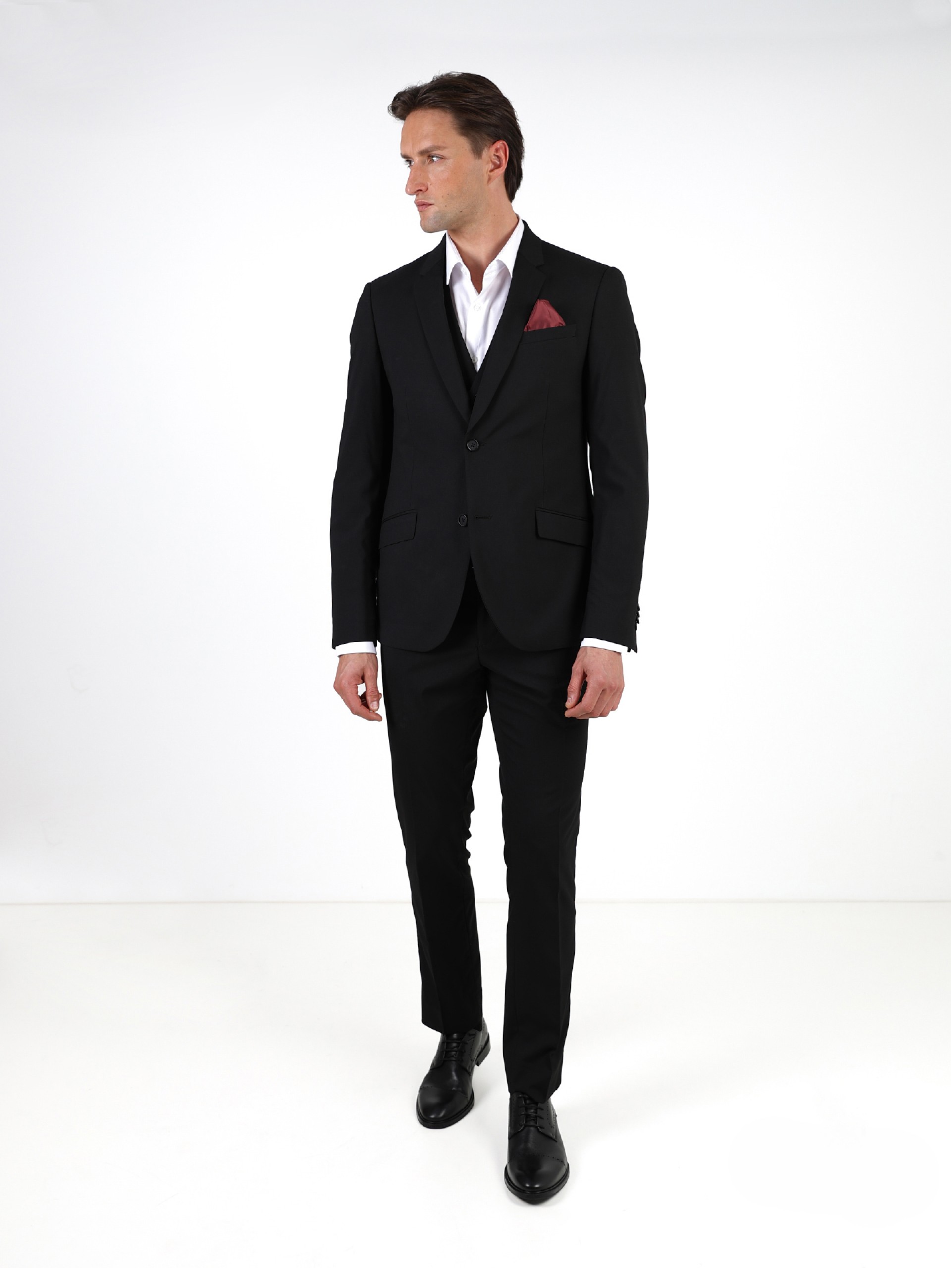 Plain suit with waistcoat