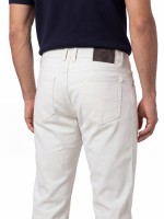 Regular fit structured cotton trousers