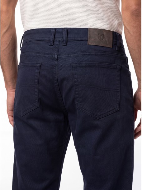 Regular fit structured cotton trousers Regular fit structured cotton trousers