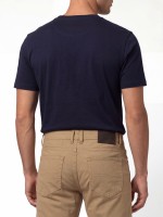 Regular fit structured cotton trousers