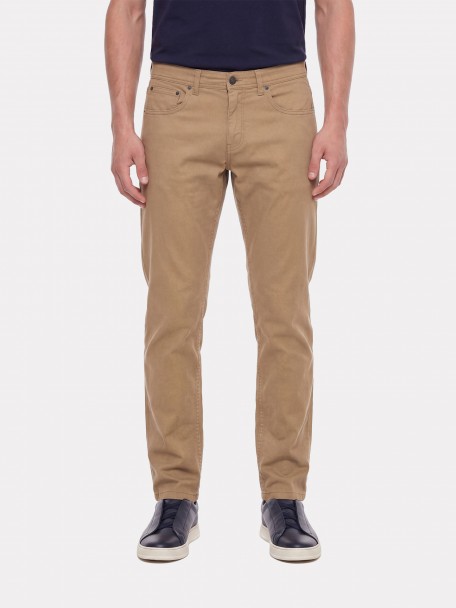 Calça regular fit em algodão estruturado Calça regular fit em algodão estruturado