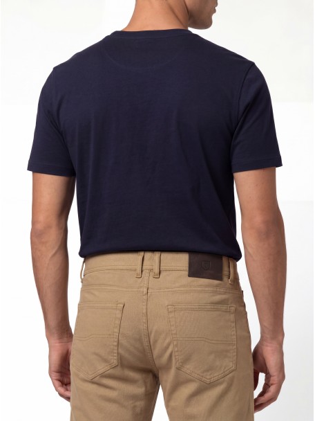 Calça regular fit em algodão estruturado Calça regular fit em algodão estruturado