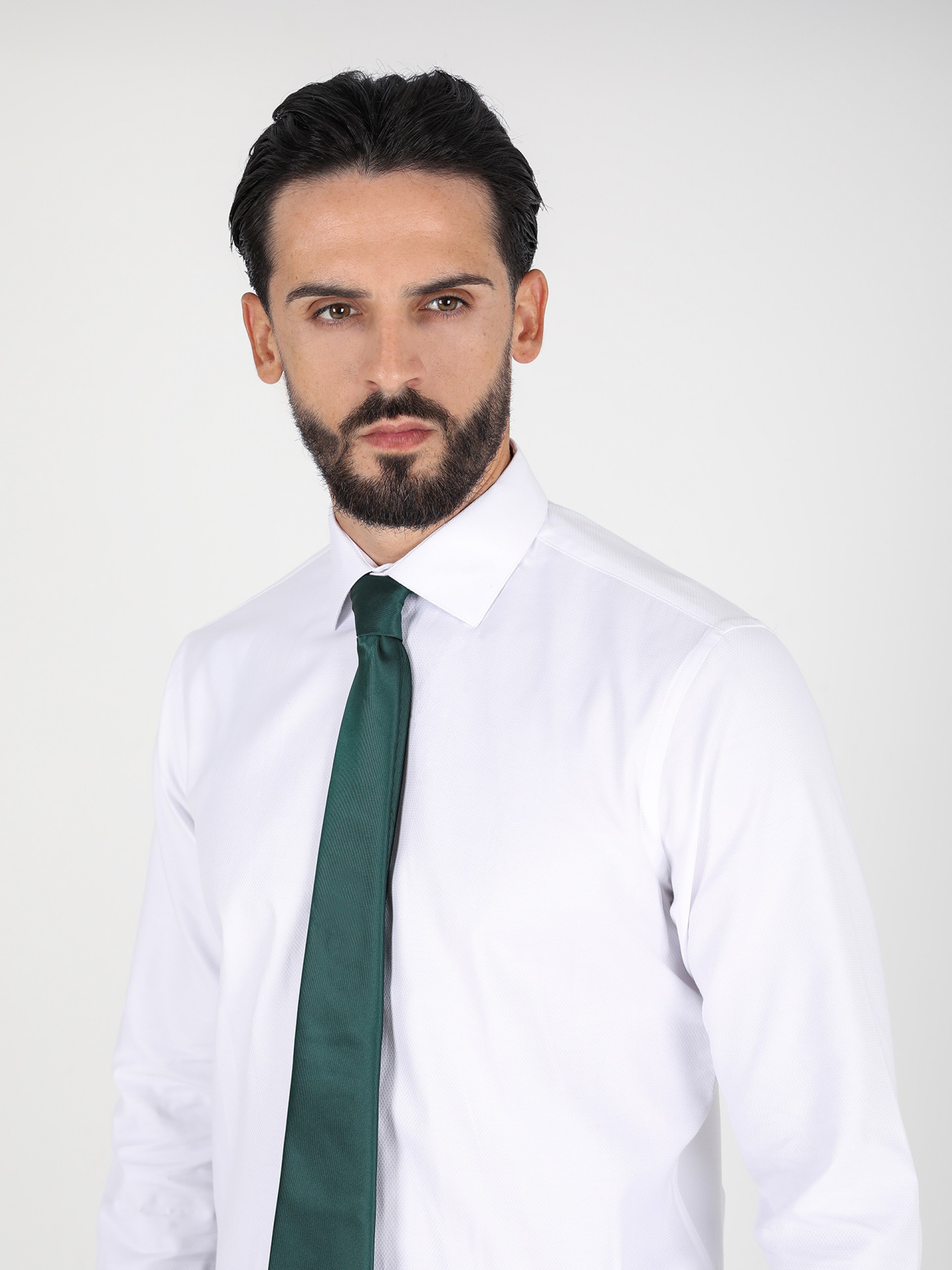 Camisa clássica regular fit com micro padrão