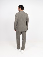 Fato de trespasse liso com linho regular fit Fato de trespasse liso com linho regular fit