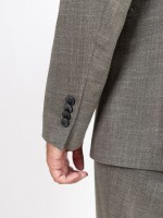 Fato de trespasse liso com linho regular fit Fato de trespasse liso com linho regular fit
