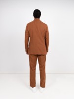 Traje liso cruzado con lino regular fit