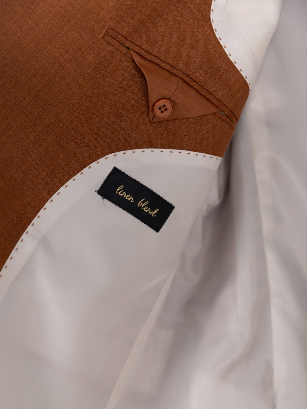 Traje liso cruzado con lino regular fit
