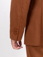 Traje liso cruzado con lino regular fit