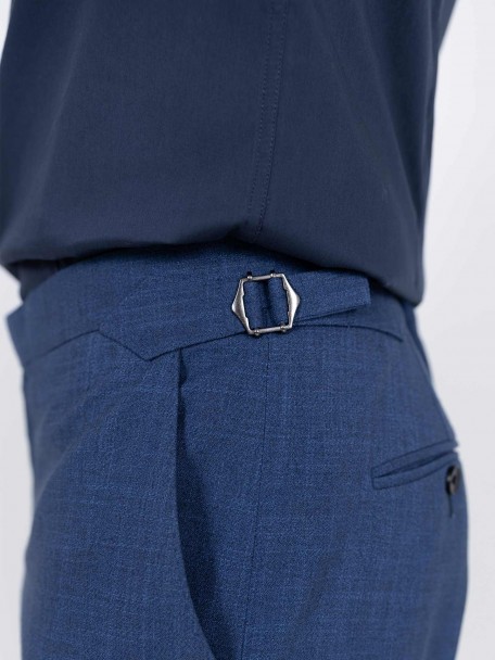 Fato de trespasse liso com linho regular fit Fato de trespasse liso com linho regular fit