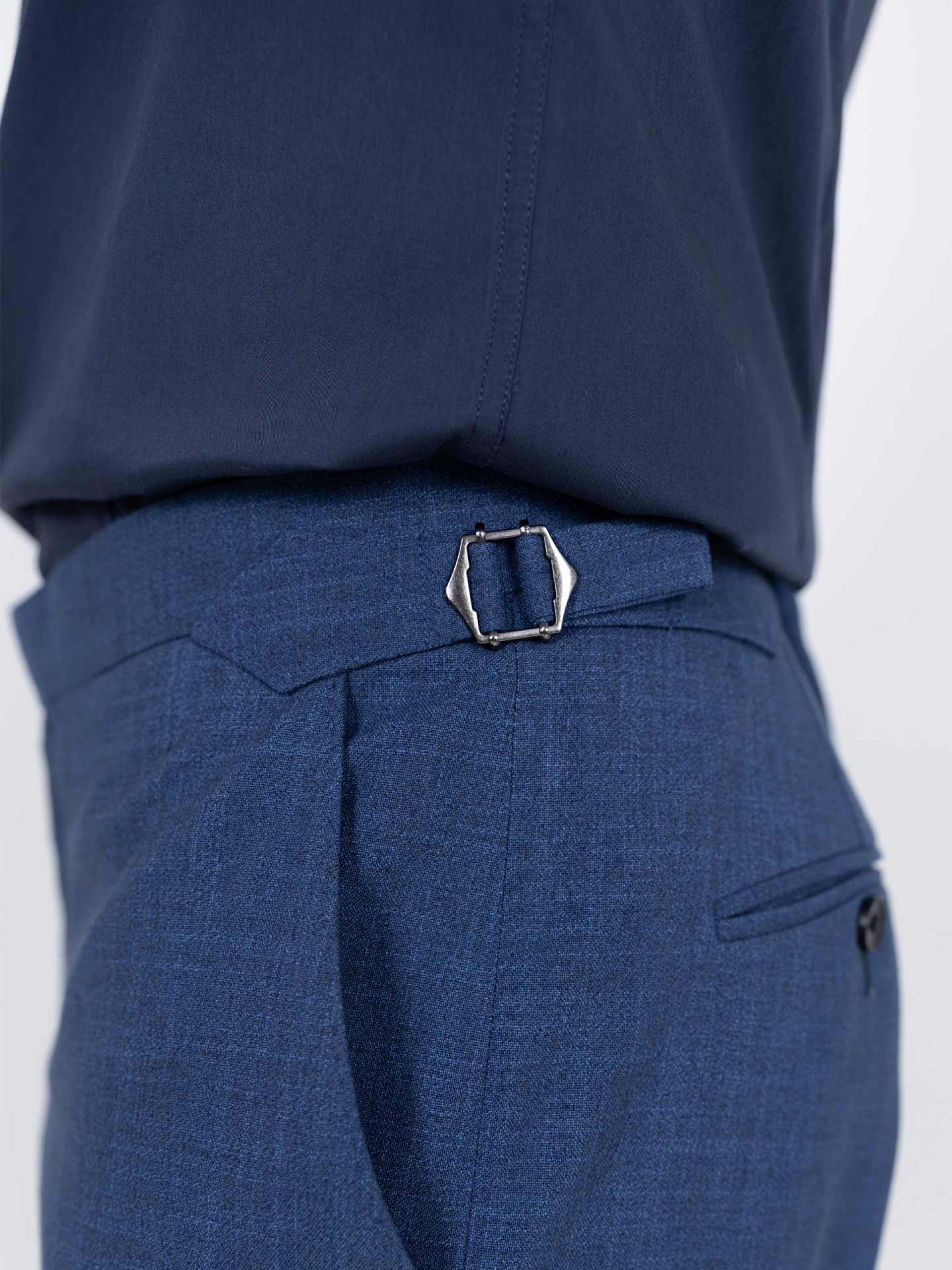Traje liso cruzado con lino regular fit