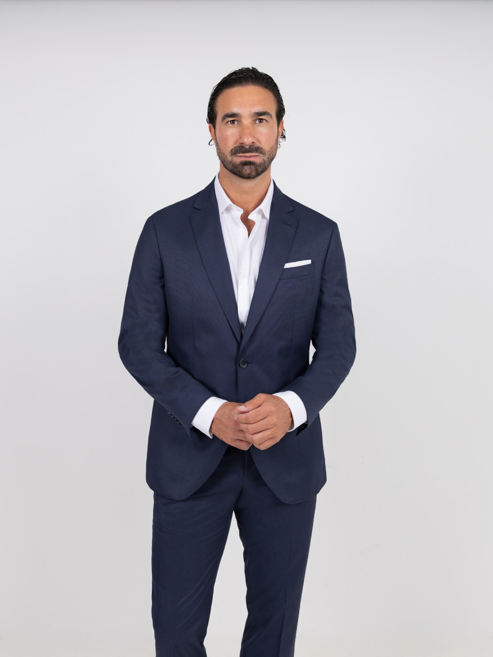 Fato de micro padrão regular fit