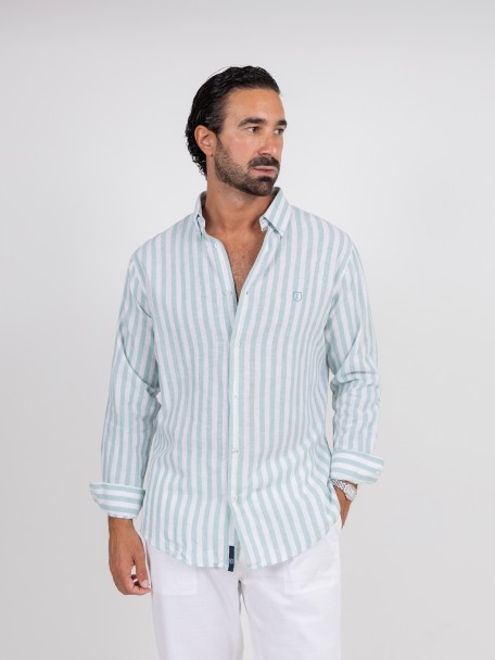 Linen and Cotton Striped Shirt