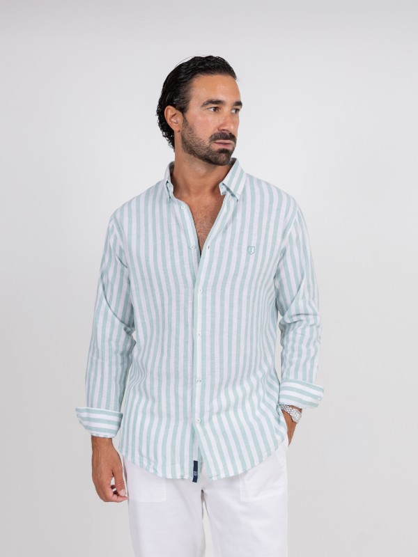 Linen and Cotton Striped Shirt